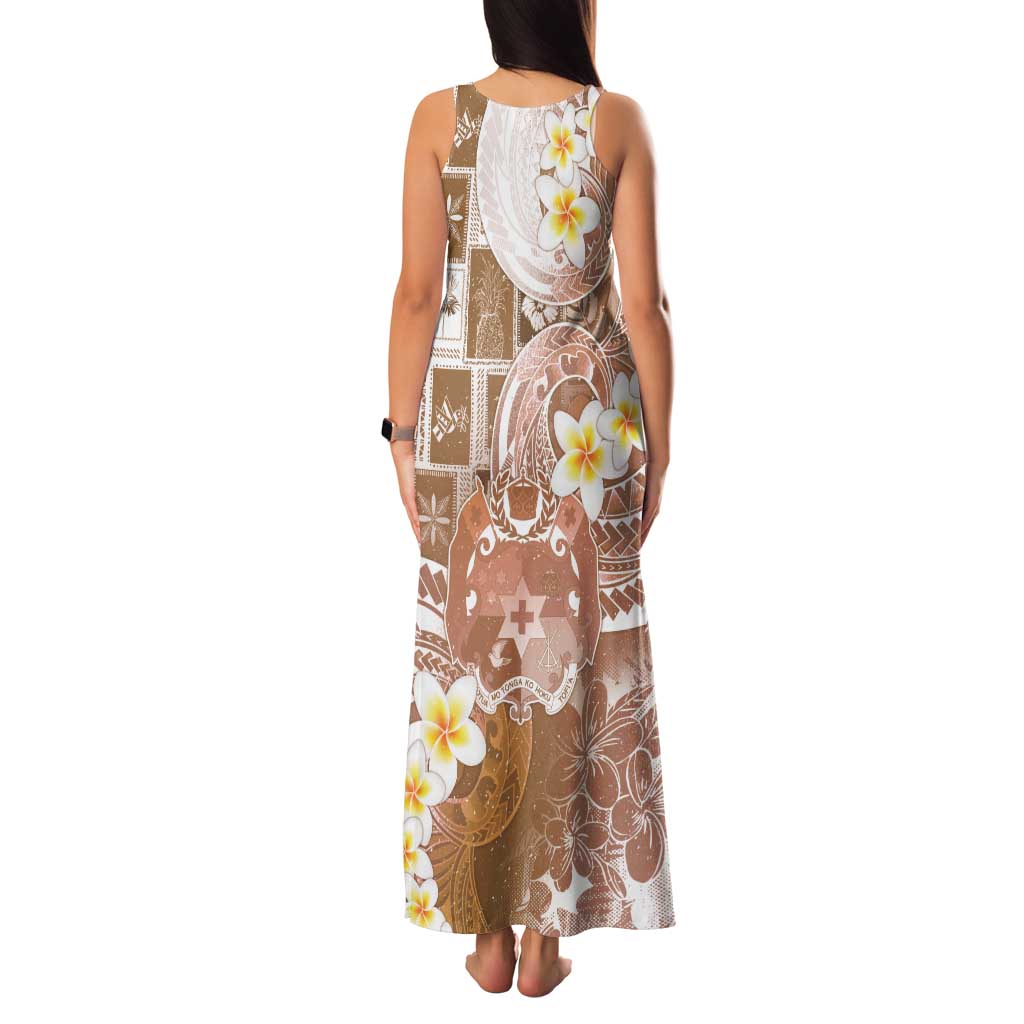 Tonga Christmas Family Matching Tank Maxi Dress and Hawaiian Shirt Kilisimasi Fiefia Retro Style Brown - Polynesian Pride