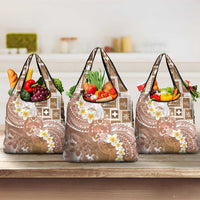Tonga Christmas Grocery Bag Kilisimasi Fiefia Retro Style Brown - Polynesian Pride