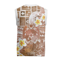 Tonga Christmas Knitted V-Neck Vest Kilisimasi Fiefia Retro Style Brown - Polynesian Pride