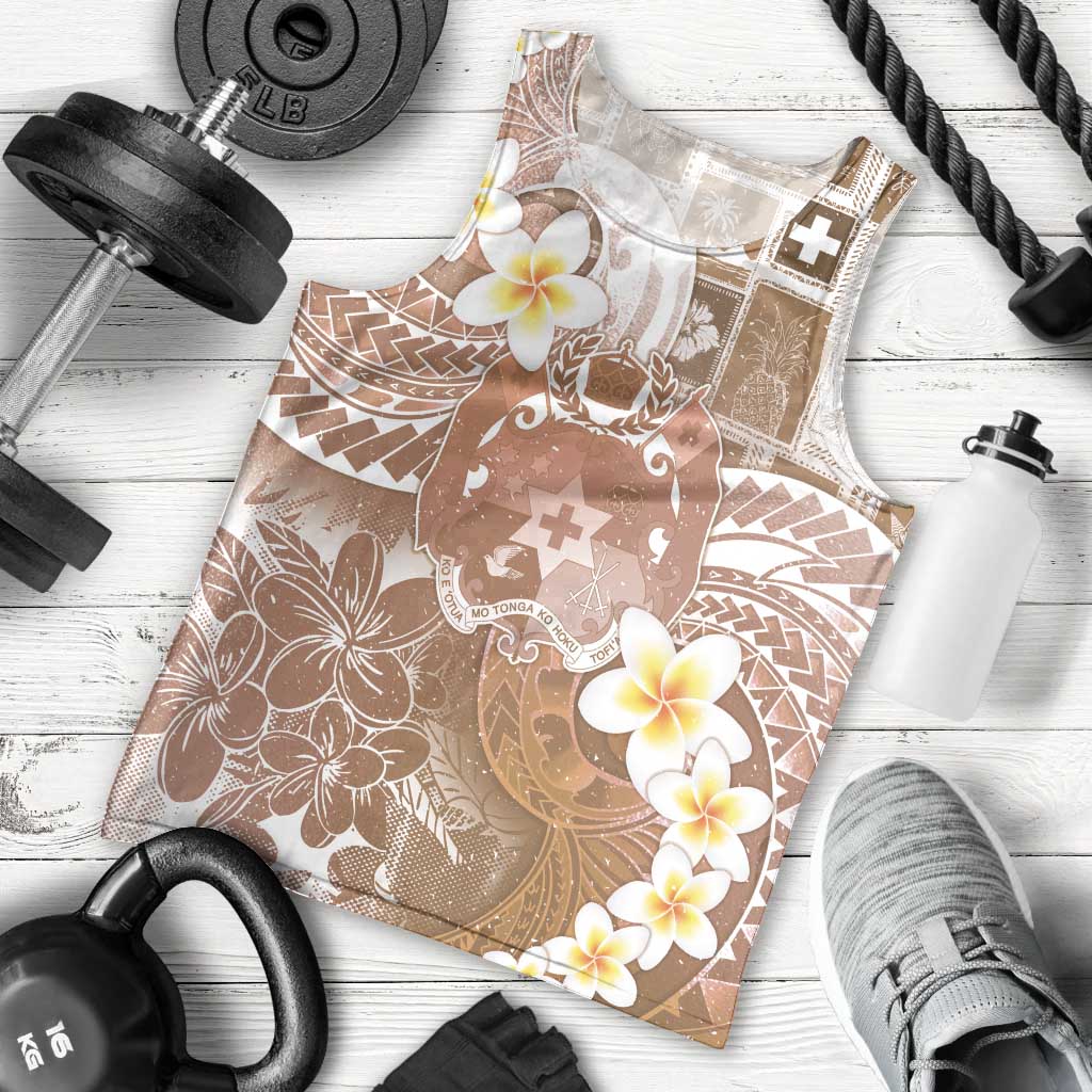 Tonga Christmas Men Tank Top Kilisimasi Fiefia Retro Style Brown - Polynesian Pride