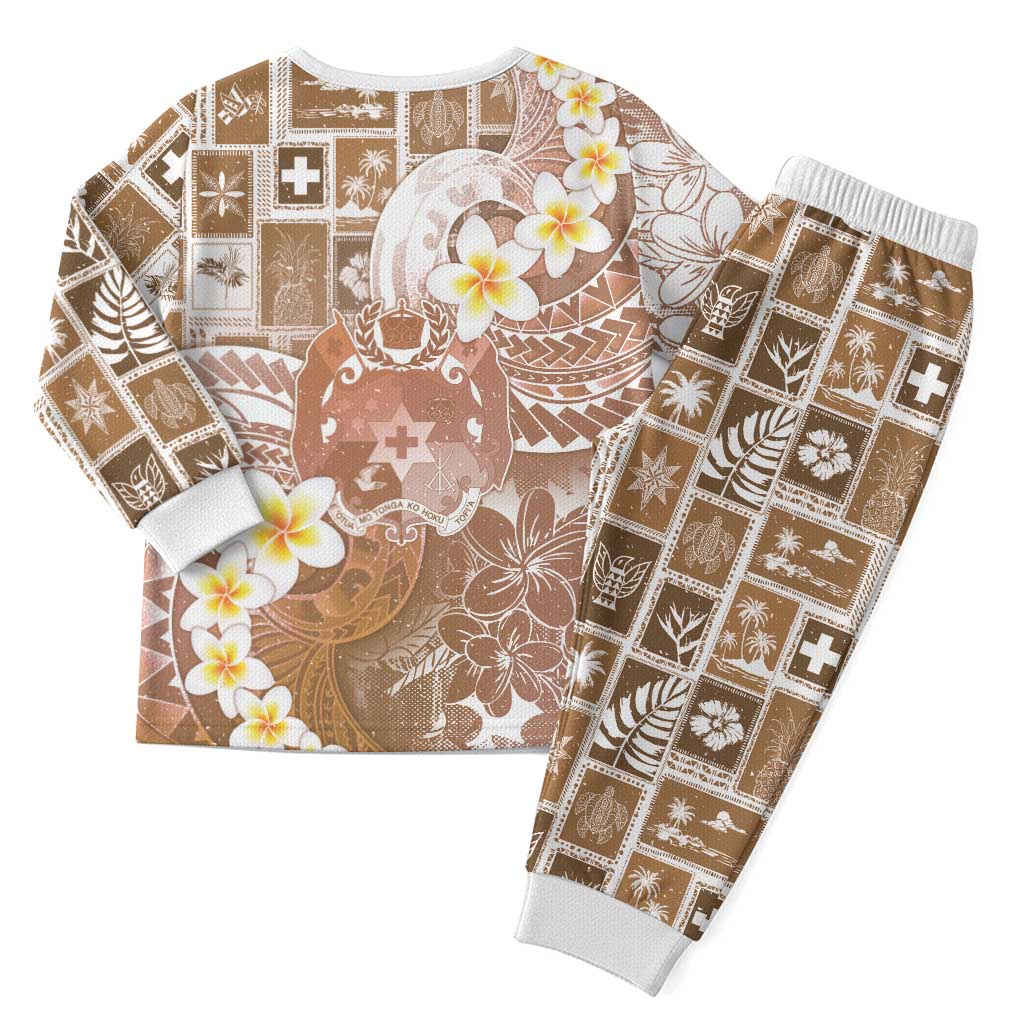 Tonga Christmas Pajama Set Kilisimasi Fiefia Retro Style Brown - Polynesian Pride
