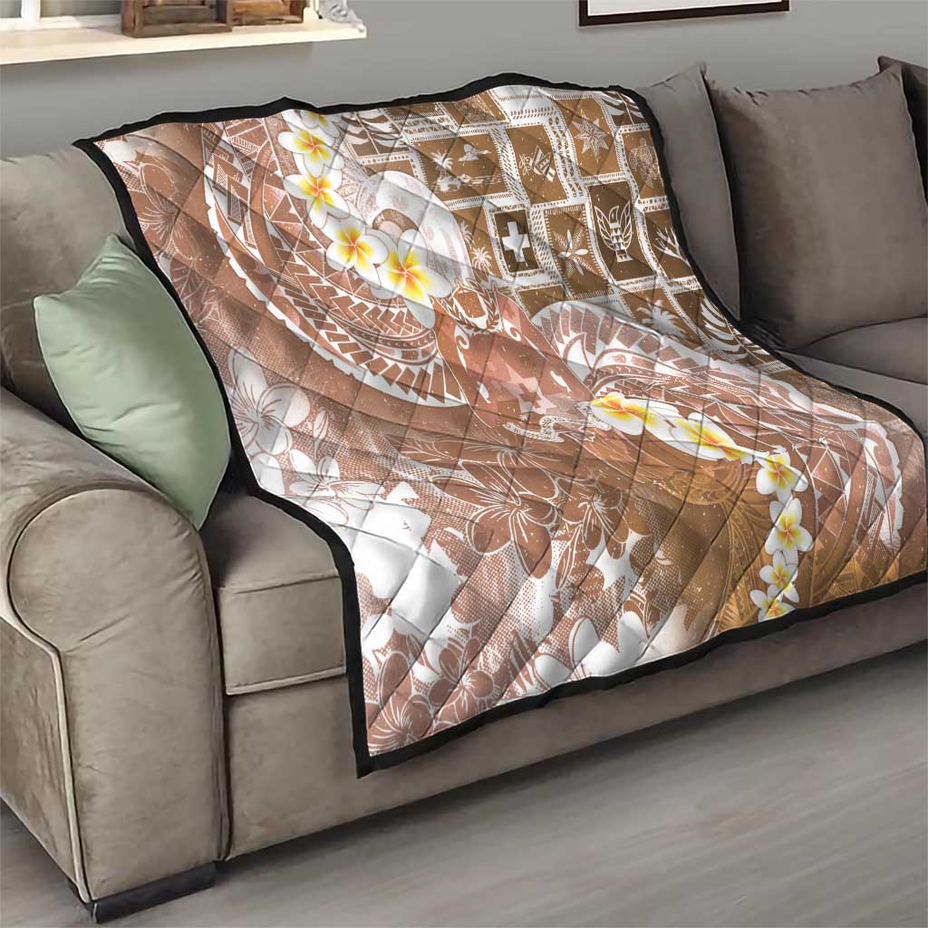 Tonga Christmas Quilt Kilisimasi Fiefia Retro Style Brown - Polynesian Pride