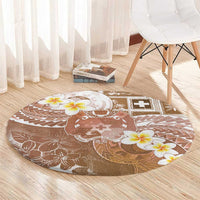 Tonga Christmas Round Carpet Kilisimasi Fiefia Retro Style Brown - Polynesian Pride