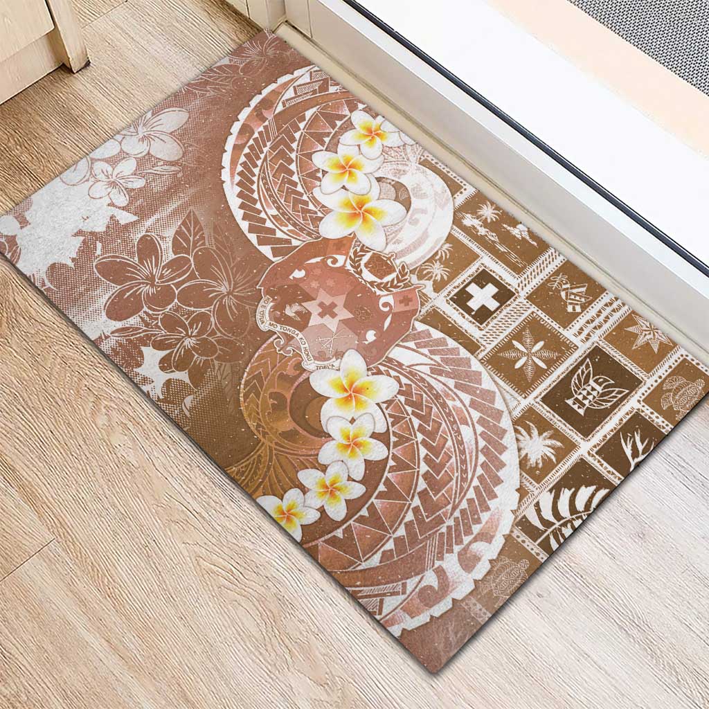 Tonga Christmas Rubber Doormat Kilisimasi Fiefia Retro Style Brown - Polynesian Pride