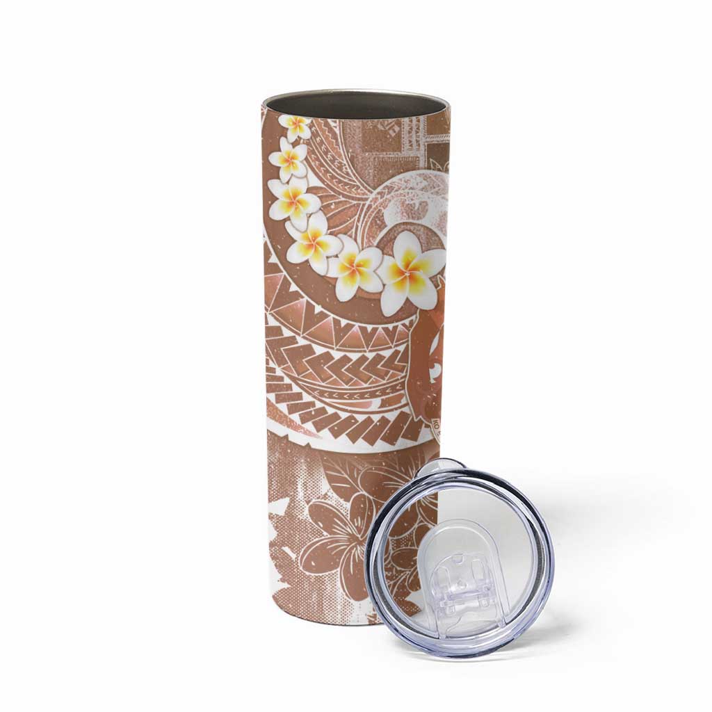 Tonga Christmas Skinny Tumbler Kilisimasi Fiefia Retro Style Brown - Polynesian Pride
