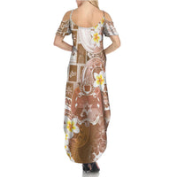 Tonga Christmas Summer Maxi Dress Kilisimasi Fiefia Retro Style Brown - Polynesian Pride