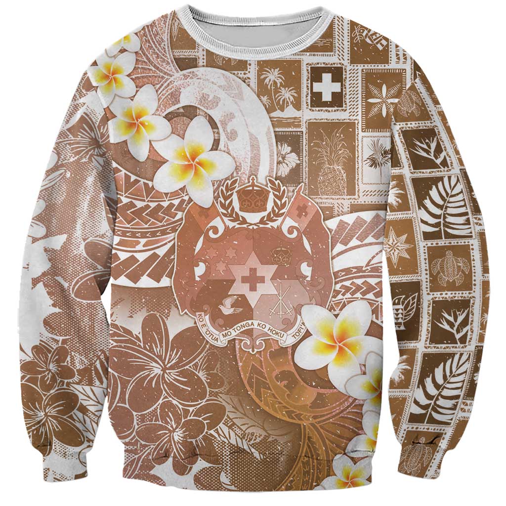 Tonga Christmas Sweatshirt Kilisimasi Fiefia Retro Style Brown - Polynesian Pride