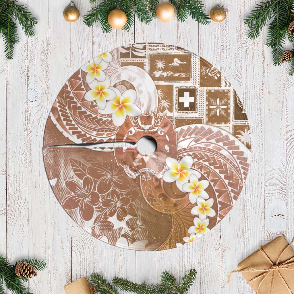 Tonga Christmas Tree Skirt Kilisimasi Fiefia Retro Style Brown - Polynesian Pride
