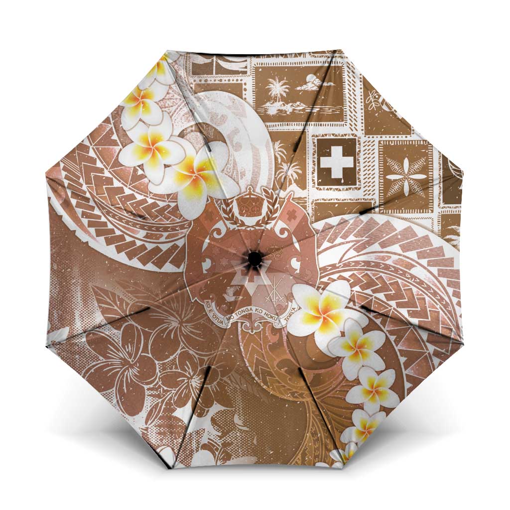Tonga Christmas Umbrella Kilisimasi Fiefia Retro Style Brown - Polynesian Pride