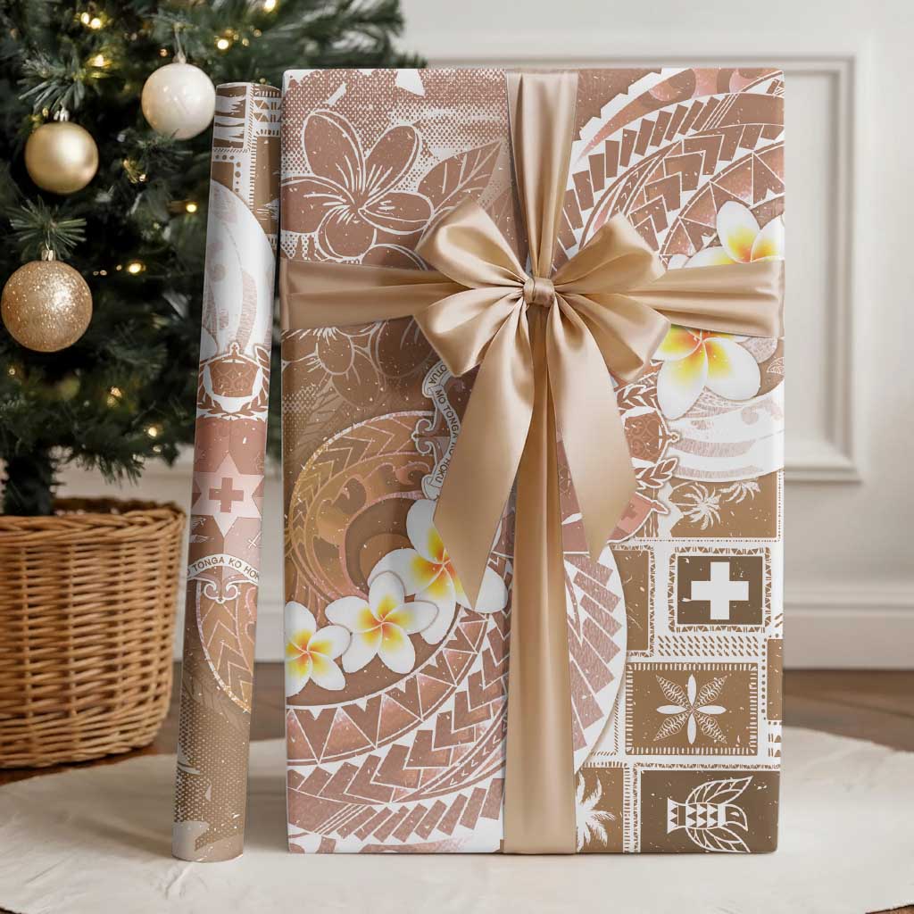 Tonga Christmas Wrapping Paper Kilisimasi Fiefia Retro Style Brown - Polynesian Pride