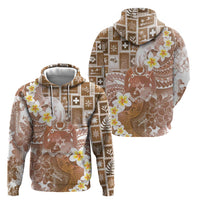 Tonga Christmas Zip Hoodie Kilisimasi Fiefia Retro Style Brown - Polynesian Pride