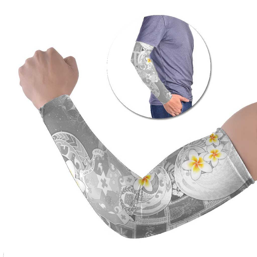 Tonga Christmas Arm Sleeves Kilisimasi Fiefia Retro Style White - Polynesian Pride