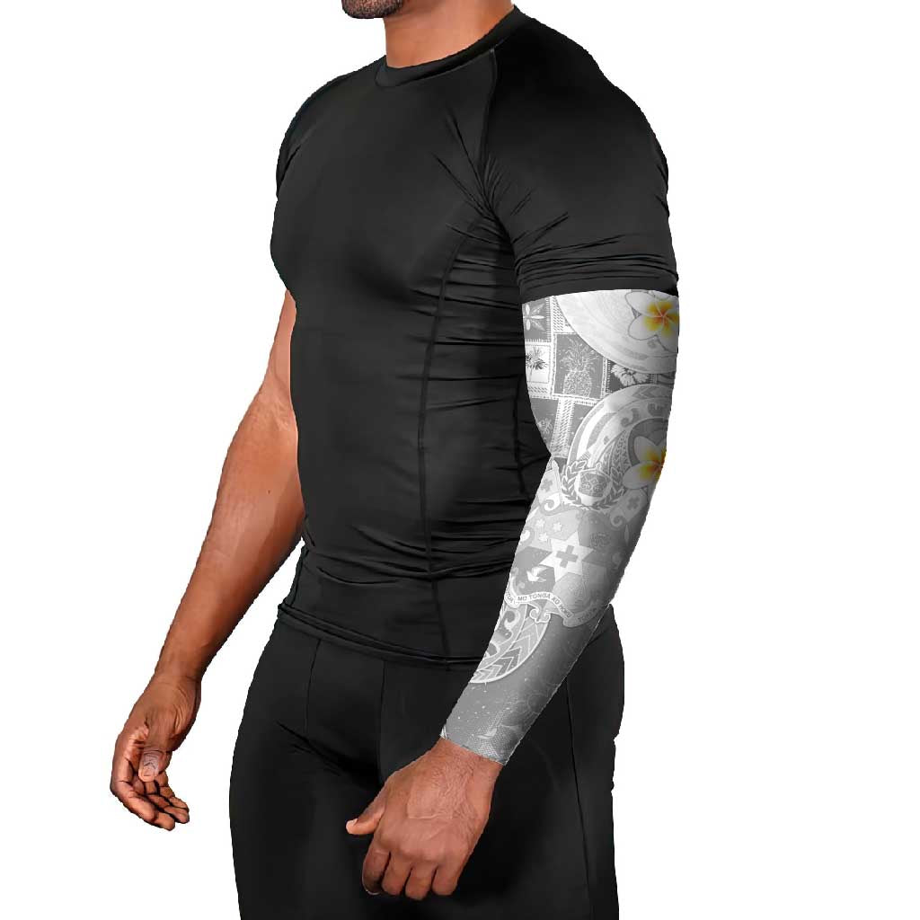 Tonga Christmas Arm Sleeves Kilisimasi Fiefia Retro Style White - Polynesian Pride