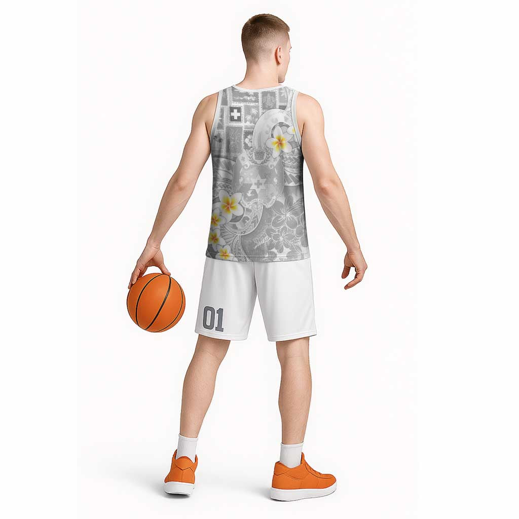 Tonga Christmas Basketball Jersey Kilisimasi Fiefia Retro Style White - Polynesian Pride