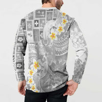 Tonga Christmas Button Sweatshirt Kilisimasi Fiefia Retro Style White - Polynesian Pride