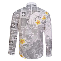 Tonga Christmas Family Matching Off Shoulder Maxi Dress and Hawaiian Shirt Kilisimasi Fiefia Retro Style White - Polynesian Pride