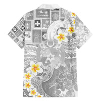 Tonga Christmas Family Matching Short Sleeve Bodycon Dress and Hawaiian Shirt Kilisimasi Fiefia Retro Style White - Polynesian Pride