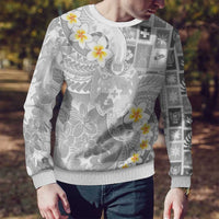 Tonga Christmas Ugly Christmas Sweater Kilisimasi Fiefia Retro Style White - Polynesian Pride