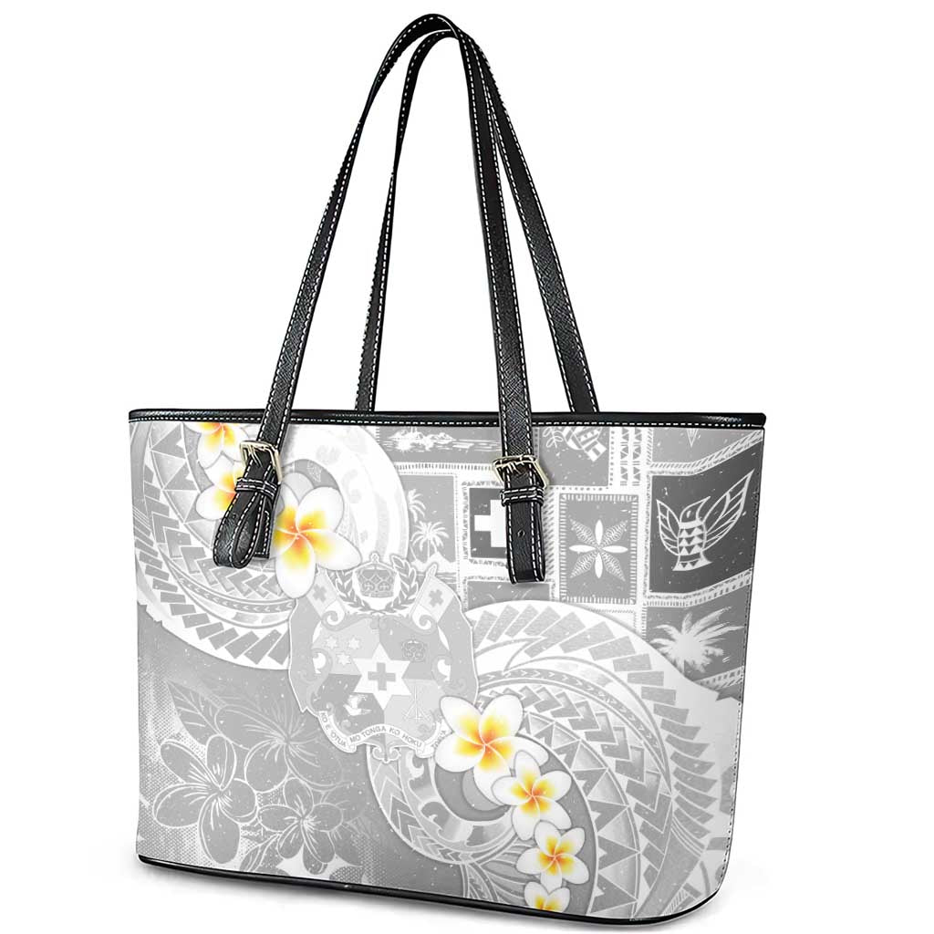Tonga Christmas Leather Tote Bag Kilisimasi Fiefia Retro Style White - Polynesian Pride