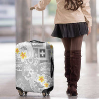Tonga Christmas Luggage Cover Kilisimasi Fiefia Retro Style White - Polynesian Pride