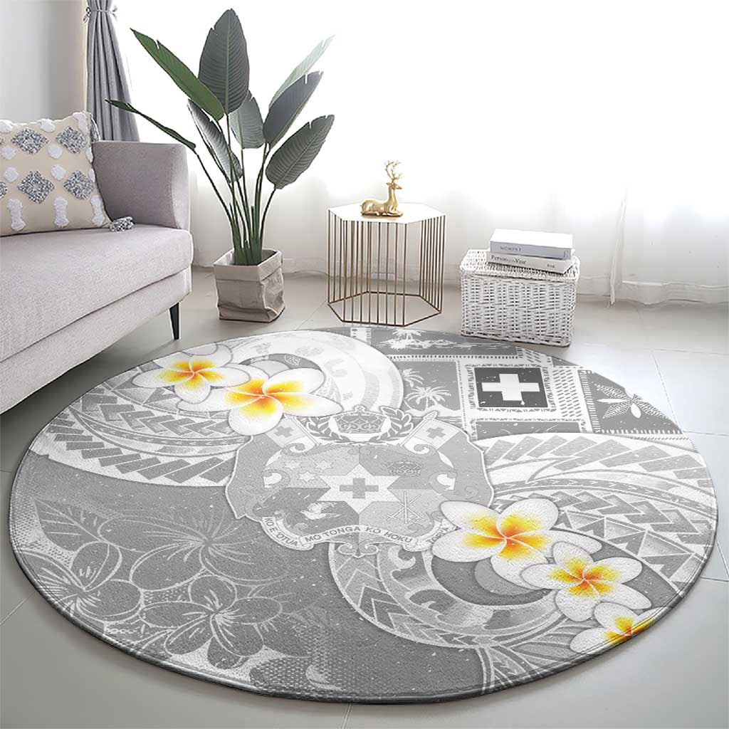 Tonga Christmas Round Carpet Kilisimasi Fiefia Retro Style White - Polynesian Pride