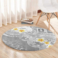 Tonga Christmas Round Carpet Kilisimasi Fiefia Retro Style White - Polynesian Pride