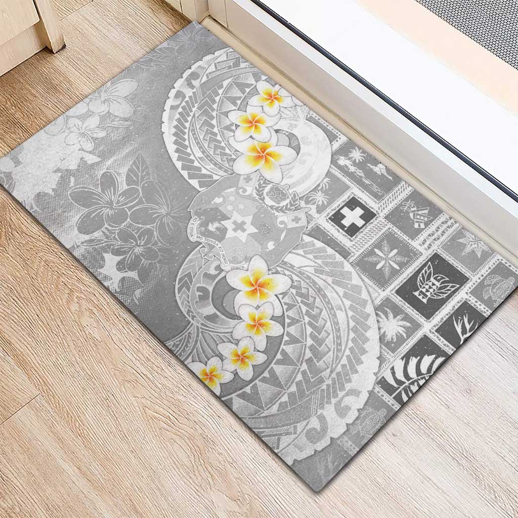 Tonga Christmas Rubber Doormat Kilisimasi Fiefia Retro Style White - Polynesian Pride