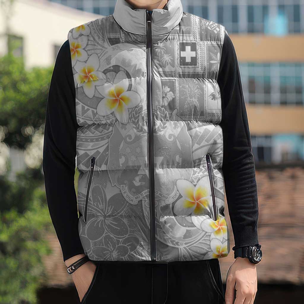 Tonga Christmas Sleeveless Puffer Jacket Kilisimasi Fiefia Retro Style White - Polynesian Pride