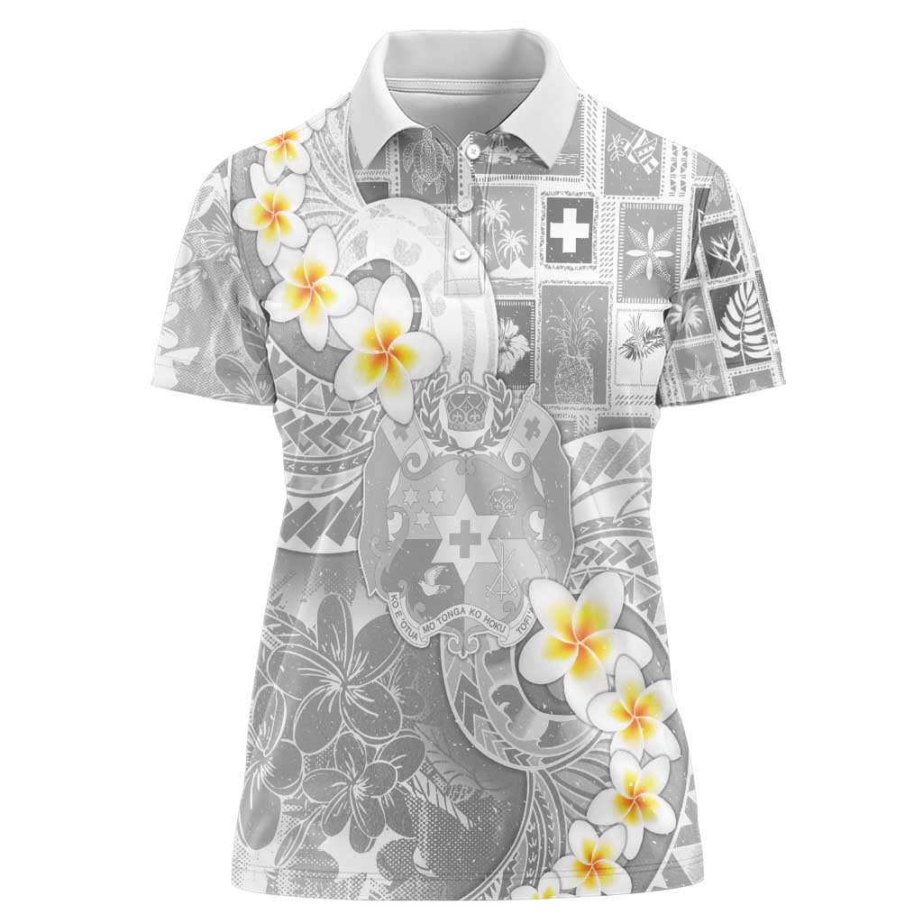 Tonga Christmas Women Polo Shirt Kilisimasi Fiefia Retro Style White - Polynesian Pride
