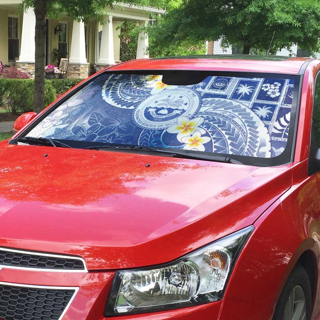 Federated States Of Micronesia Christmas Auto Sun Shade Retro Style Bright Version - Polynesian Pride