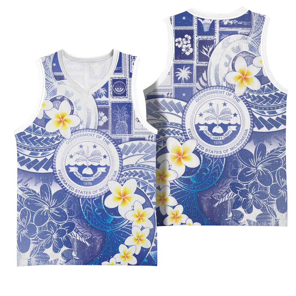 Federated States Of Micronesia Christmas Basketball Jersey Retro Style Bright Version - Polynesian Pride