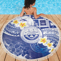 Federated States Of Micronesia Christmas Beach Blanket Retro Style Bright Version - Polynesian Pride