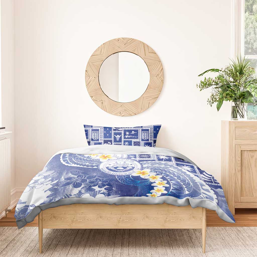 Federated States Of Micronesia Christmas Bedding Set Retro Style Bright Version - Polynesian Pride