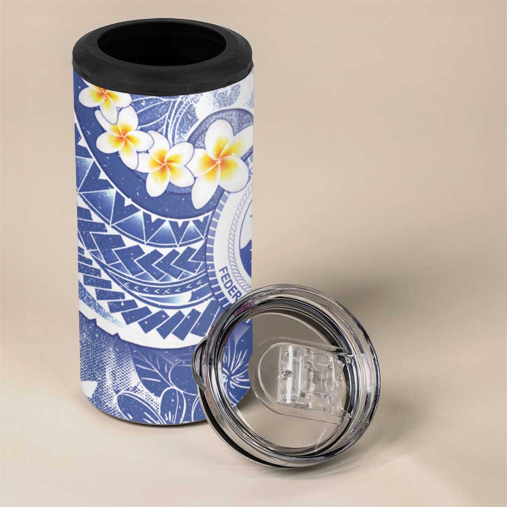 Federated States Of Micronesia Christmas 4 in 1 Can Cooler Tumbler Retro Style Bright Version - Polynesian Pride