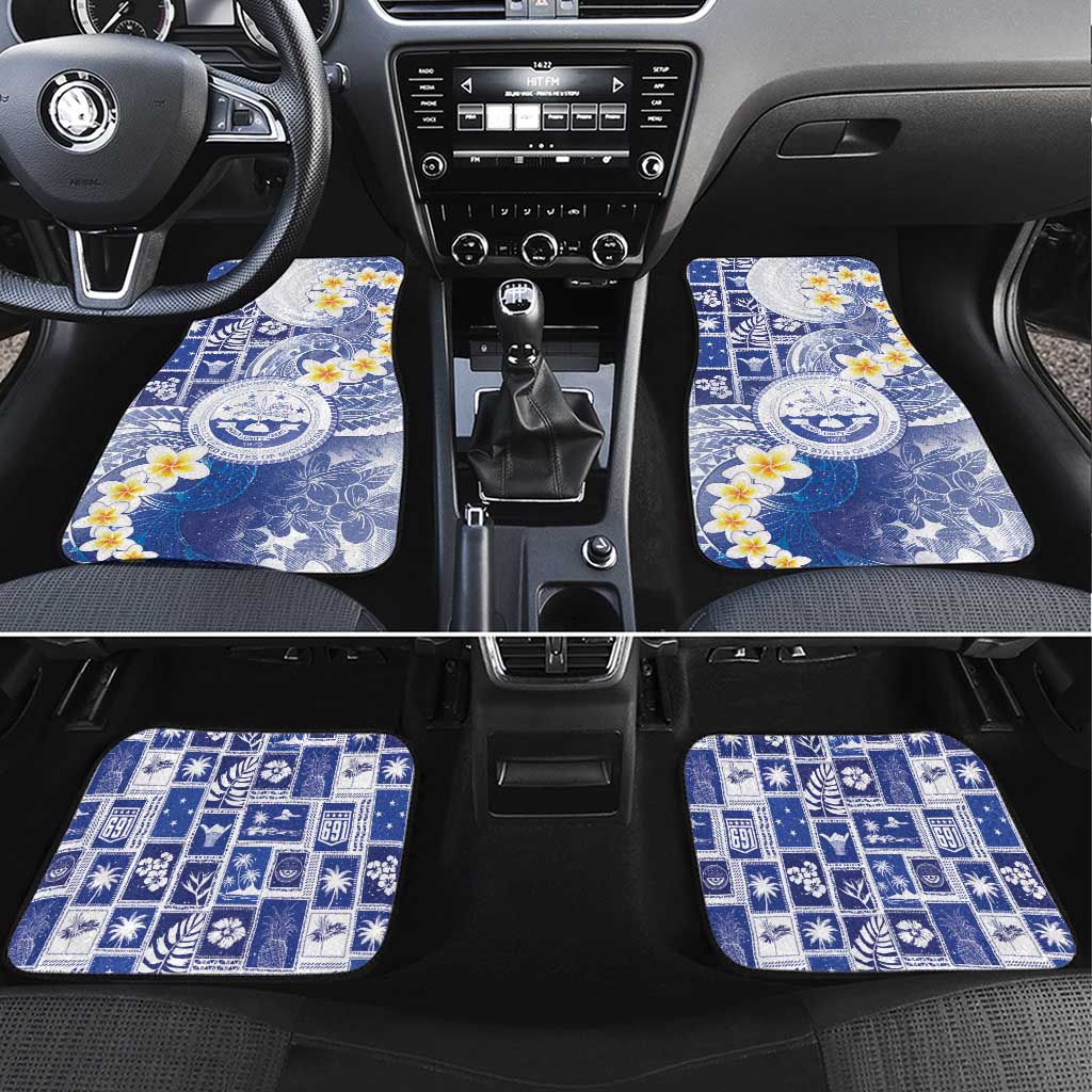 Federated States Of Micronesia Christmas Car Mats Retro Style Bright Version - Polynesian Pride