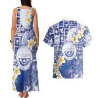 Federated States Of Micronesia Christmas Couples Matching Tank Maxi Dress and Hawaiian Shirt Retro Style Bright Version - Polynesian Pride