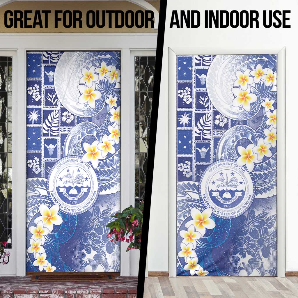 Federated States Of Micronesia Christmas Door Cover Retro Style Bright Version - Polynesian Pride