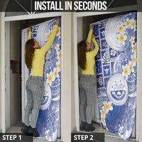 Federated States Of Micronesia Christmas Door Cover Retro Style Bright Version - Polynesian Pride