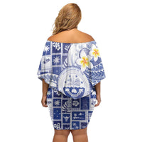Federated States Of Micronesia Christmas Family Matching Off Shoulder Short Dress and Hawaiian Shirt Retro Style Bright Version - Polynesian Pride