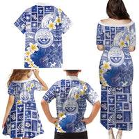 Federated States Of Micronesia Christmas Family Matching Puletasi and Hawaiian Shirt Retro Style Bright Version - Polynesian Pride