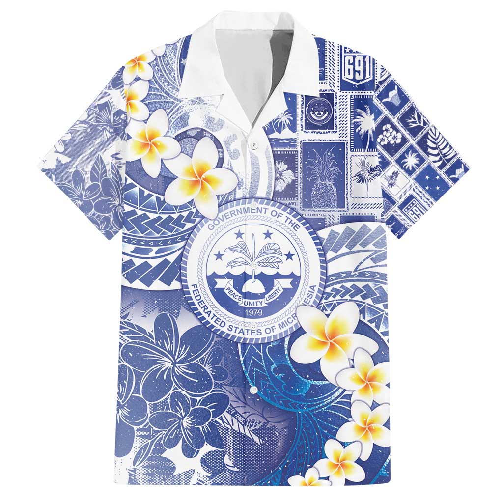 Federated States Of Micronesia Christmas Family Matching Short Sleeve Bodycon Dress and Hawaiian Shirt Retro Style Bright Version - Polynesian Pride