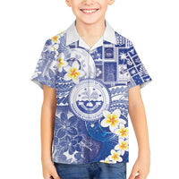 Federated States Of Micronesia Christmas Family Matching Short Sleeve Bodycon Dress and Hawaiian Shirt Retro Style Bright Version - Polynesian Pride