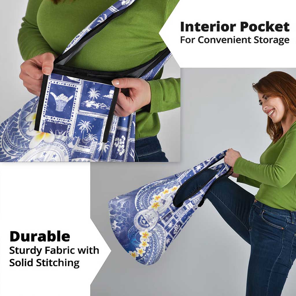 Federated States Of Micronesia Christmas Grocery Bag Retro Style Bright Version - Polynesian Pride