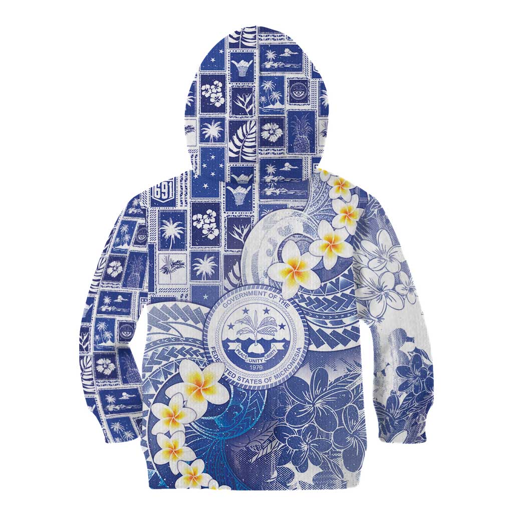 Federated States Of Micronesia Christmas Kid Hoodie Retro Style Bright Version - Polynesian Pride