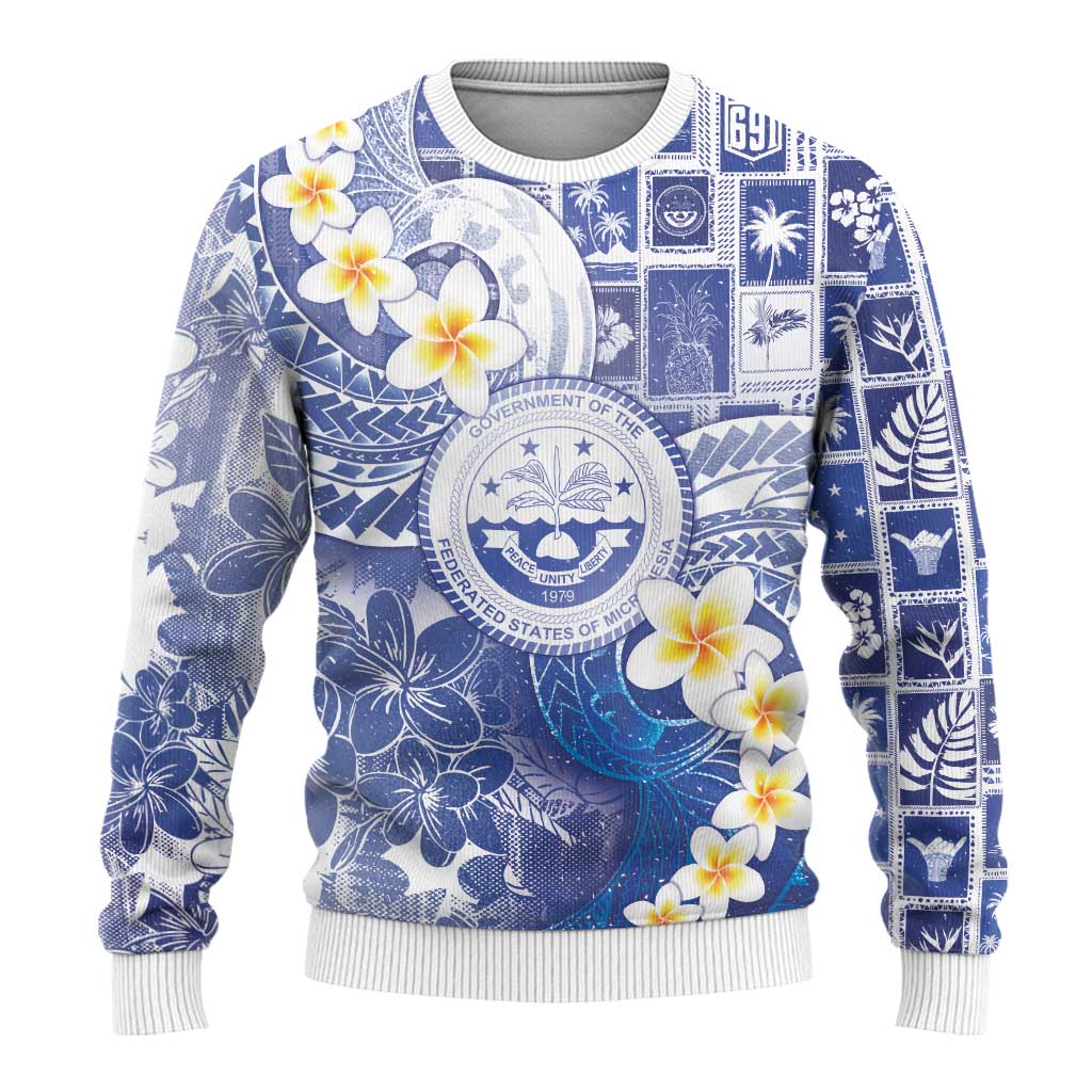 Federated States Of Micronesia Christmas Ugly Christmas Sweater Retro Style Bright Version - Polynesian Pride
