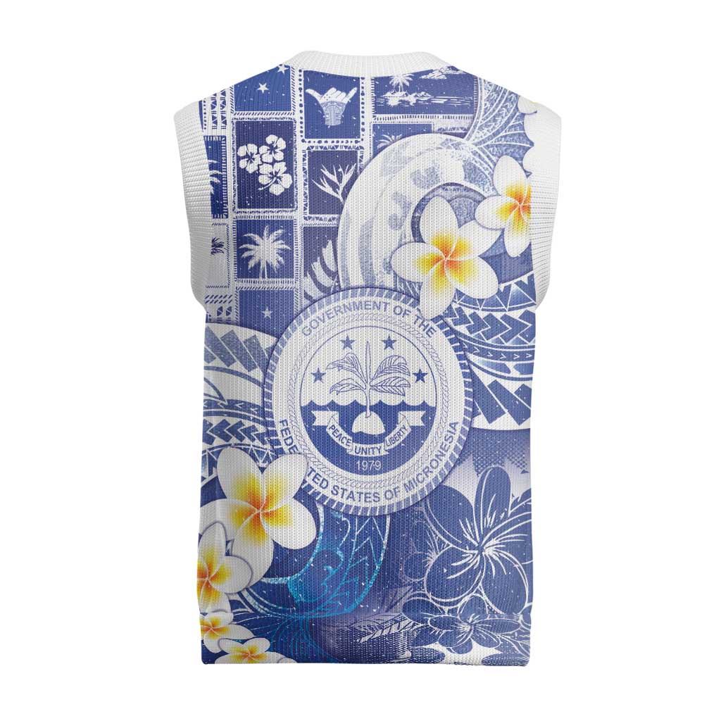 Federated States Of Micronesia Christmas Knitted V-Neck Vest Retro Style Bright Version LT05 - Polynesian Pride