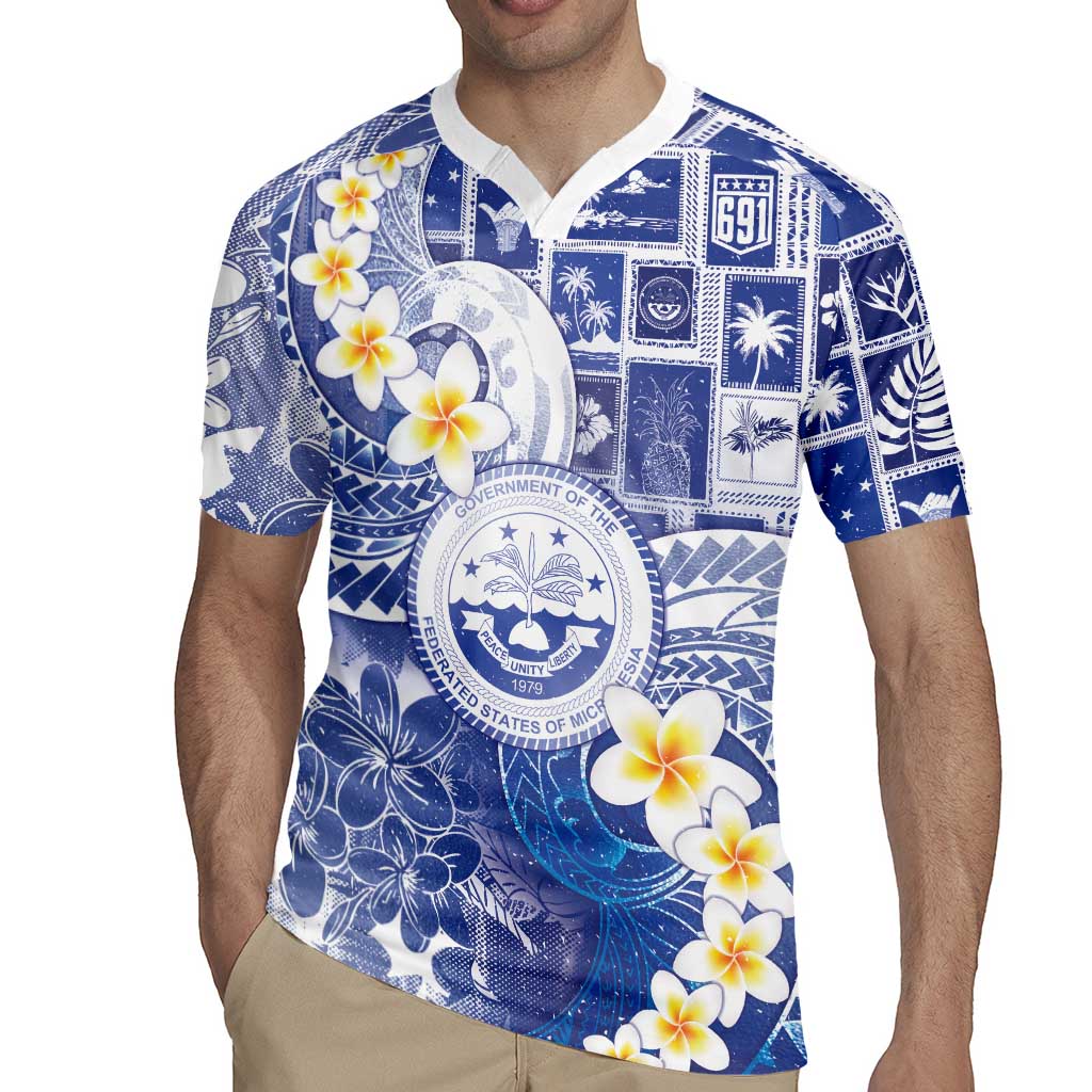 Federated States Of Micronesia Christmas Rugby Jersey Retro Style Bright Version - Polynesian Pride