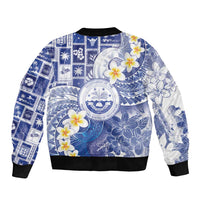 Federated States Of Micronesia Christmas Sleeve Zip Bomber Jacket Retro Style Bright Version - Polynesian Pride