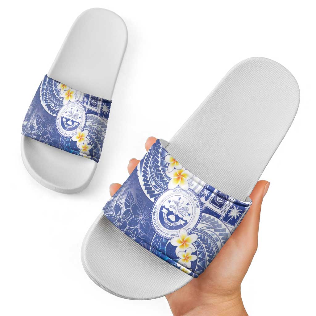 Federated States Of Micronesia Christmas Slide Sandals Retro Style Bright Version - Polynesian Pride