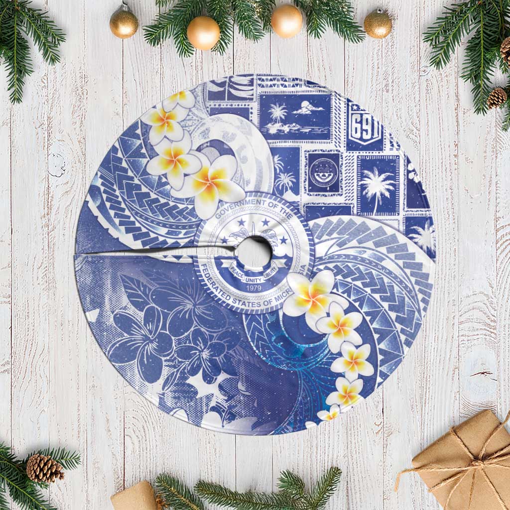 Federated States Of Micronesia Christmas Tree Skirt Retro Style Bright Version - Polynesian Pride